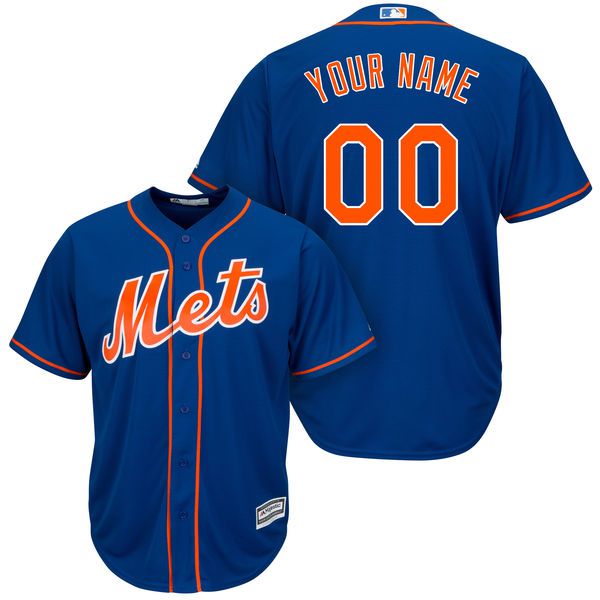 Men New York Mets Majestic Royal  Blue Cool Base Custom MLB Jersey->->Custom Jersey